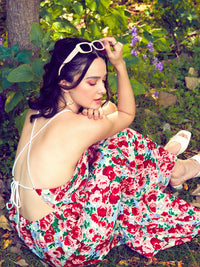 SASSAFRAS Floral Printed Tiered Maxi Fit & Flare Dress