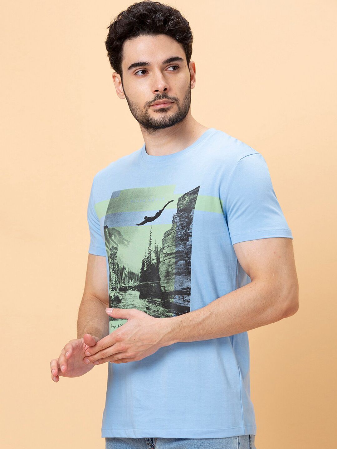 Being Human Graphic Printed Slim Fit Casual T-shirt