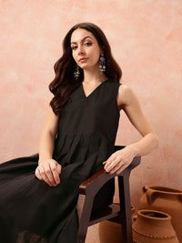 all about you Women Pleated Kurta with Trousers