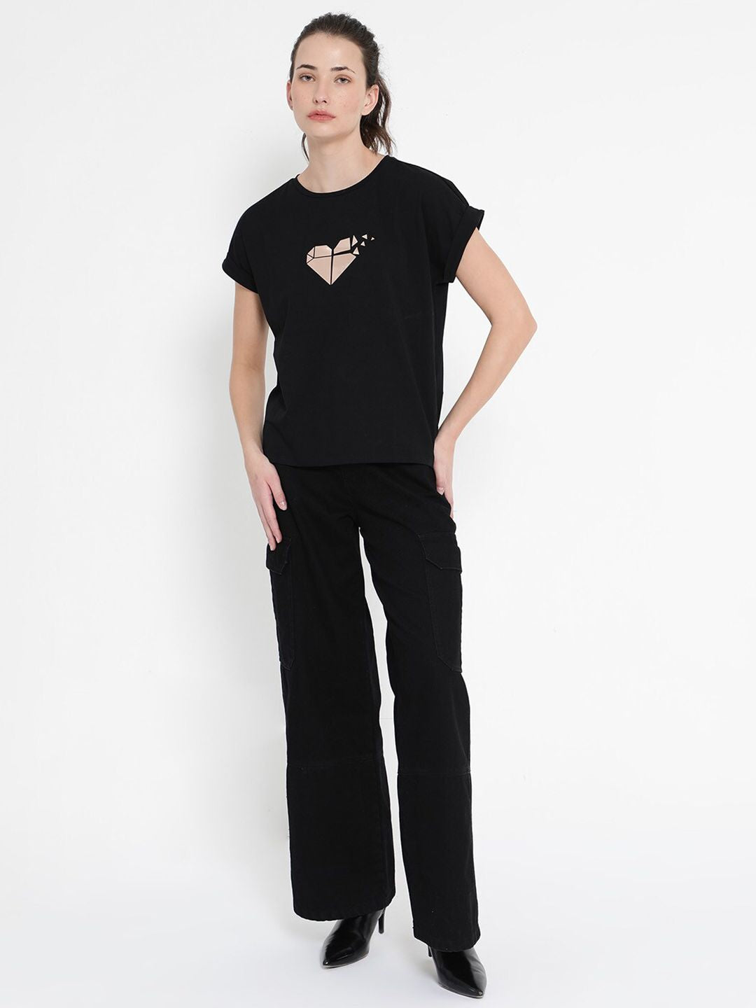 RAREISM Brahe Graphic Printed Extended Sleeves Cotton T-shirt