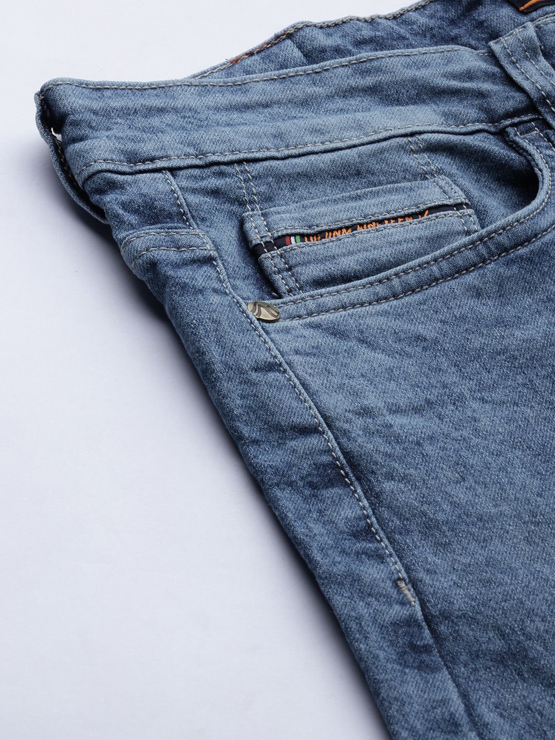 The Indian Garage Co Men Blue Slim Fit Light Fade Stretchable Jeans