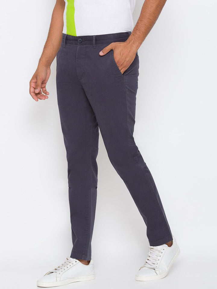 Being Human Men Charcoal Slim Fit Trousers