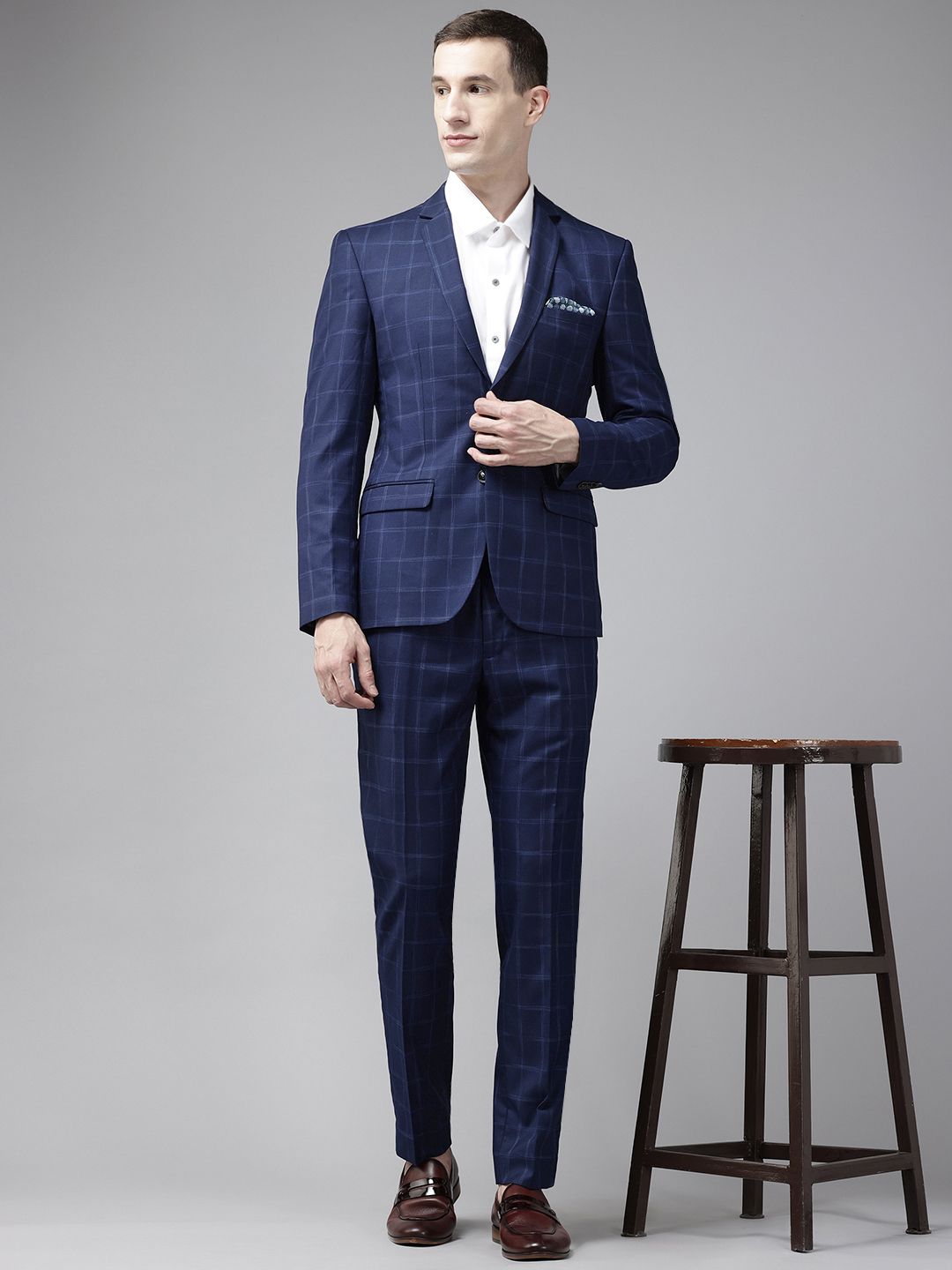 Park Avenue Neo Fit 2-Piece Checked Formal Suit
