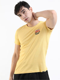 HIGHLANDER Men Yellow Printed  Slim Fit T-shirt