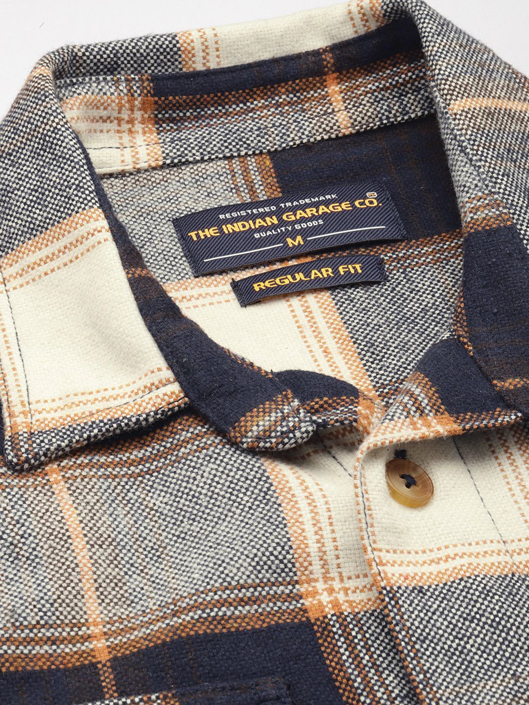 The Indian Garage Co Pure Cotton Opaque Checked Casual Shirt