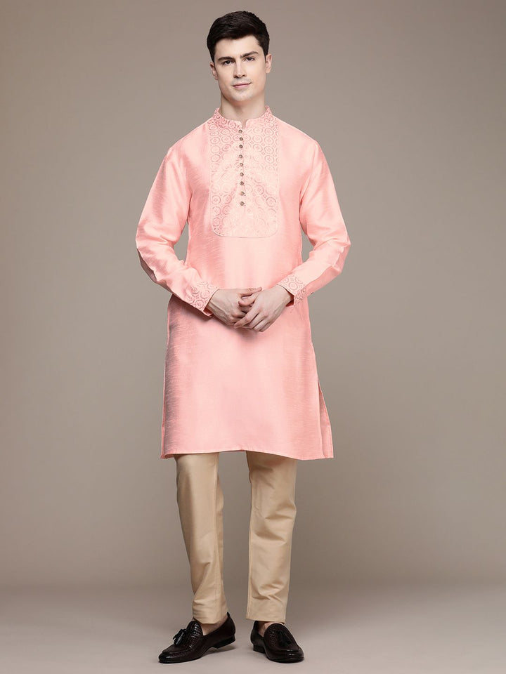 House of Pataudi Ethnic Motifs Yoke Design Sequinned Jashn Kurta