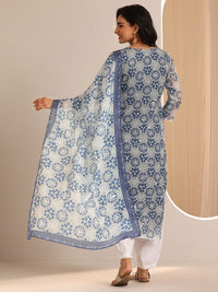 Libas Women Floral Printed Regular Kurta with Trousers & With Dupatta