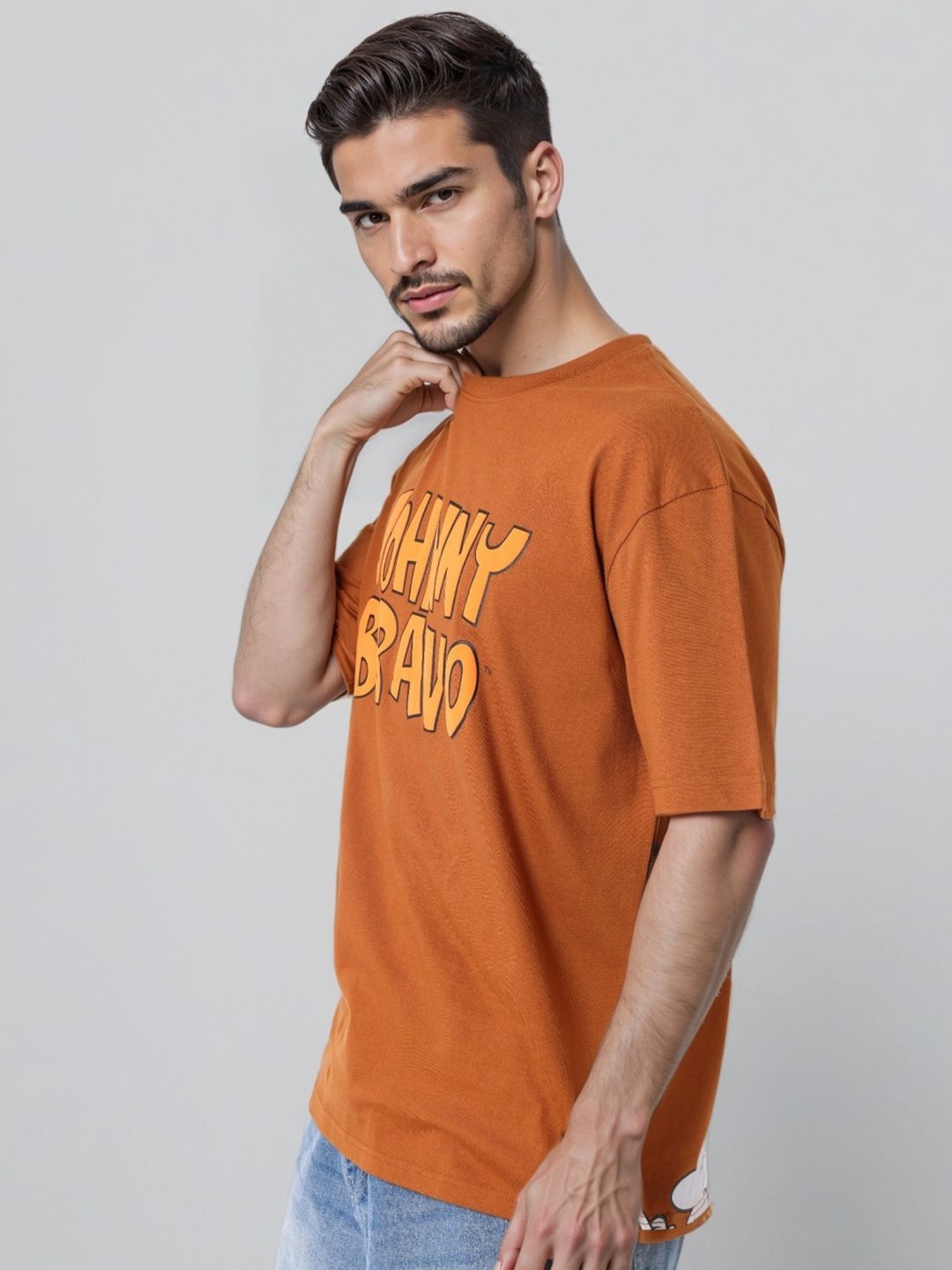 The Indian Garage Co Men Printed Applique Boxy T-shirt