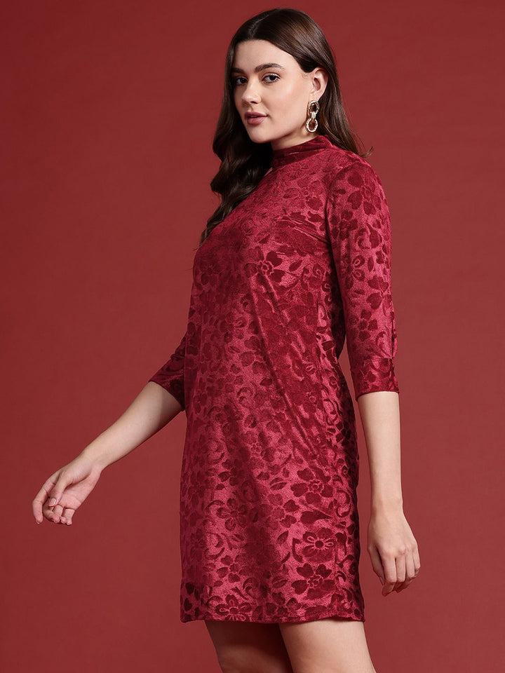 all about you Floral Velvet Sheath Dress