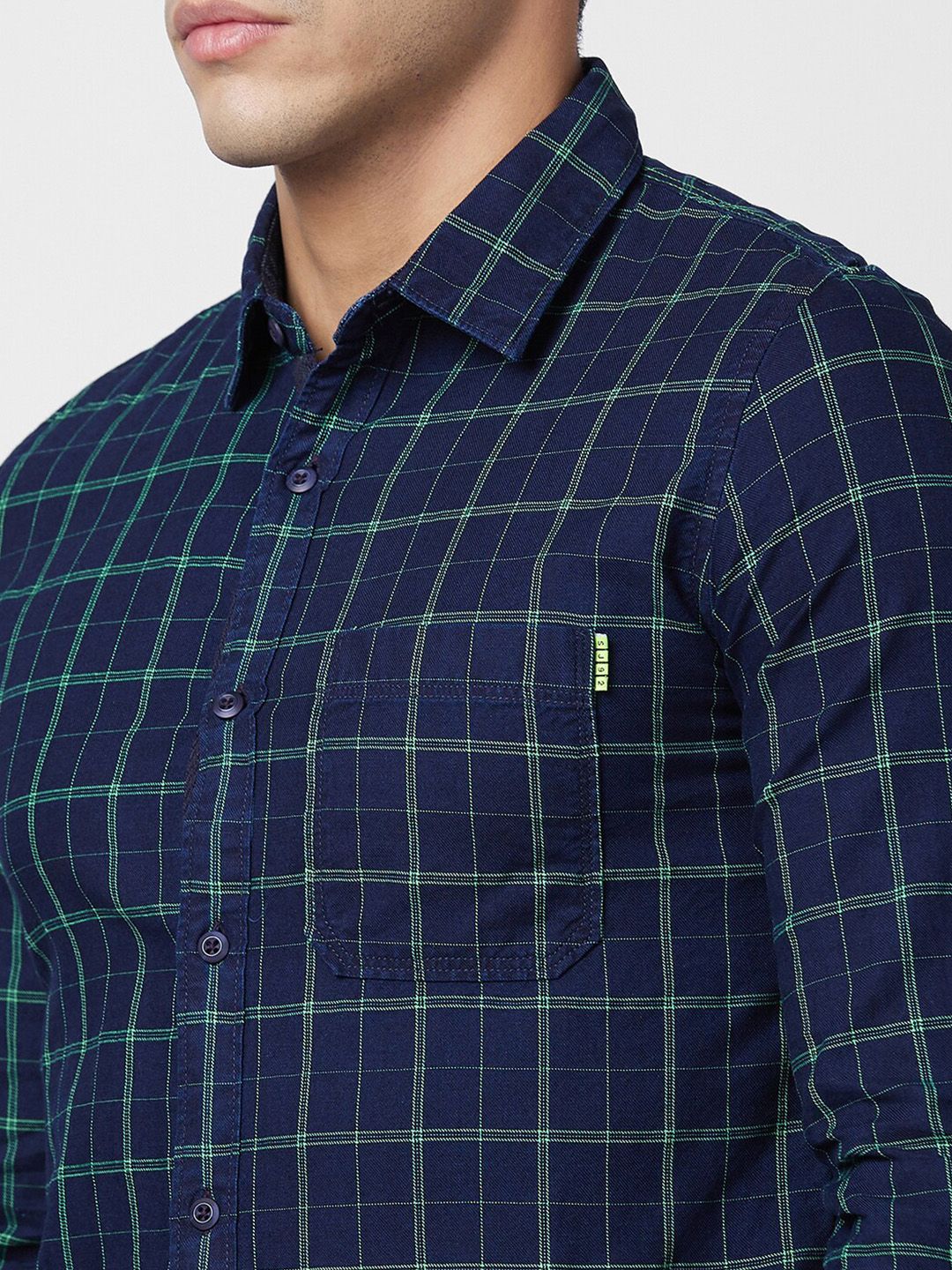 SPYKAR Slim Fit Tartan Checks Opaque Cotton Casual Shirt
