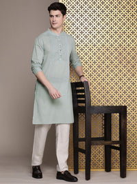 House of Pataudi Pure Cotton Chikankari Embroidered Jashn Kurta