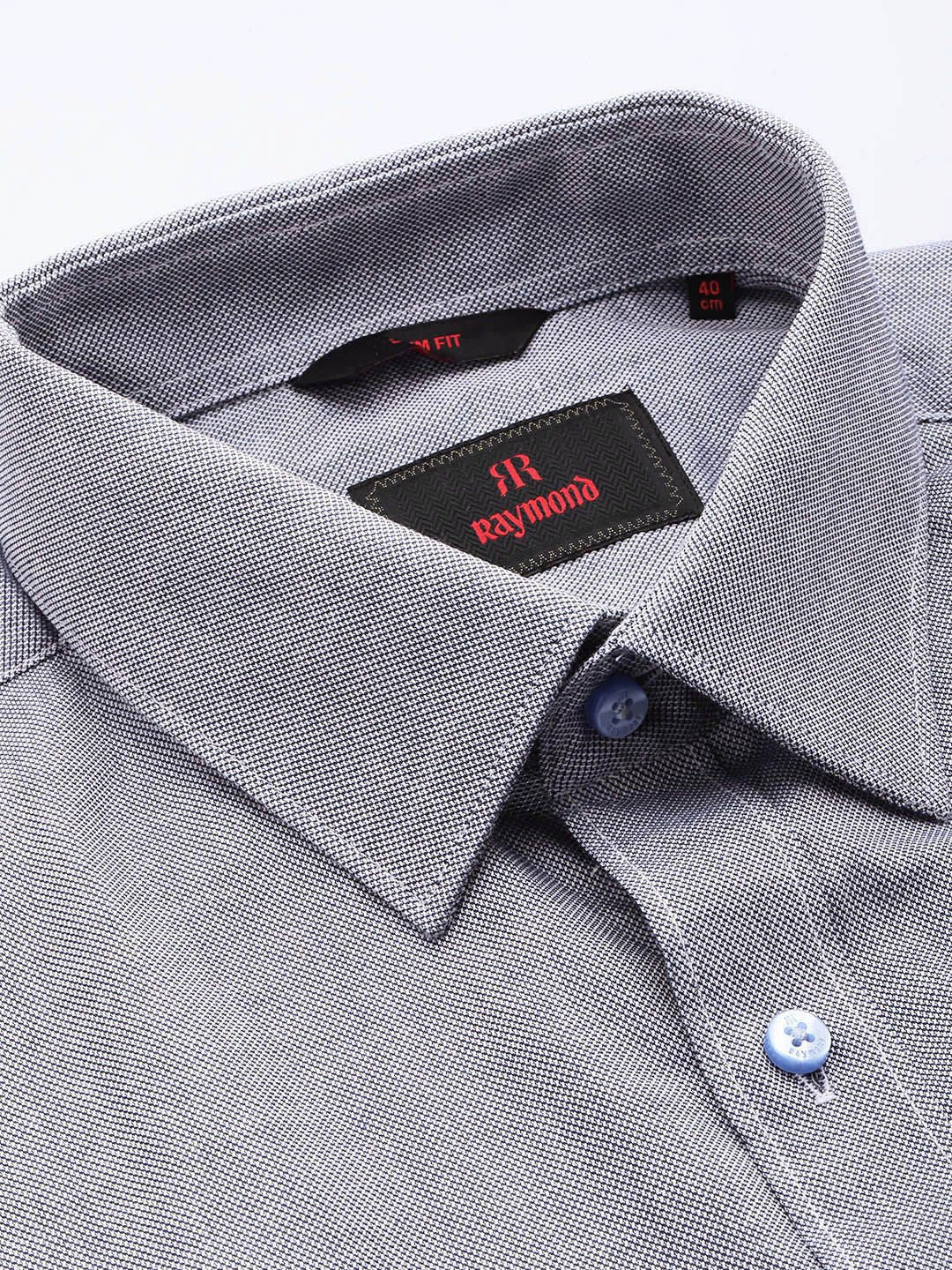 Raymond Self Design Slim Fit Pure Cotton Formal Shirt