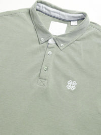 THE BEAR HOUSE Men Polo Collar Regular Fit Pure Cotton Solid T-shirt