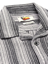 The Indian Garage Co Pure Cotton Striped & Waffle Textured Relaxed Fit Casual Shirt