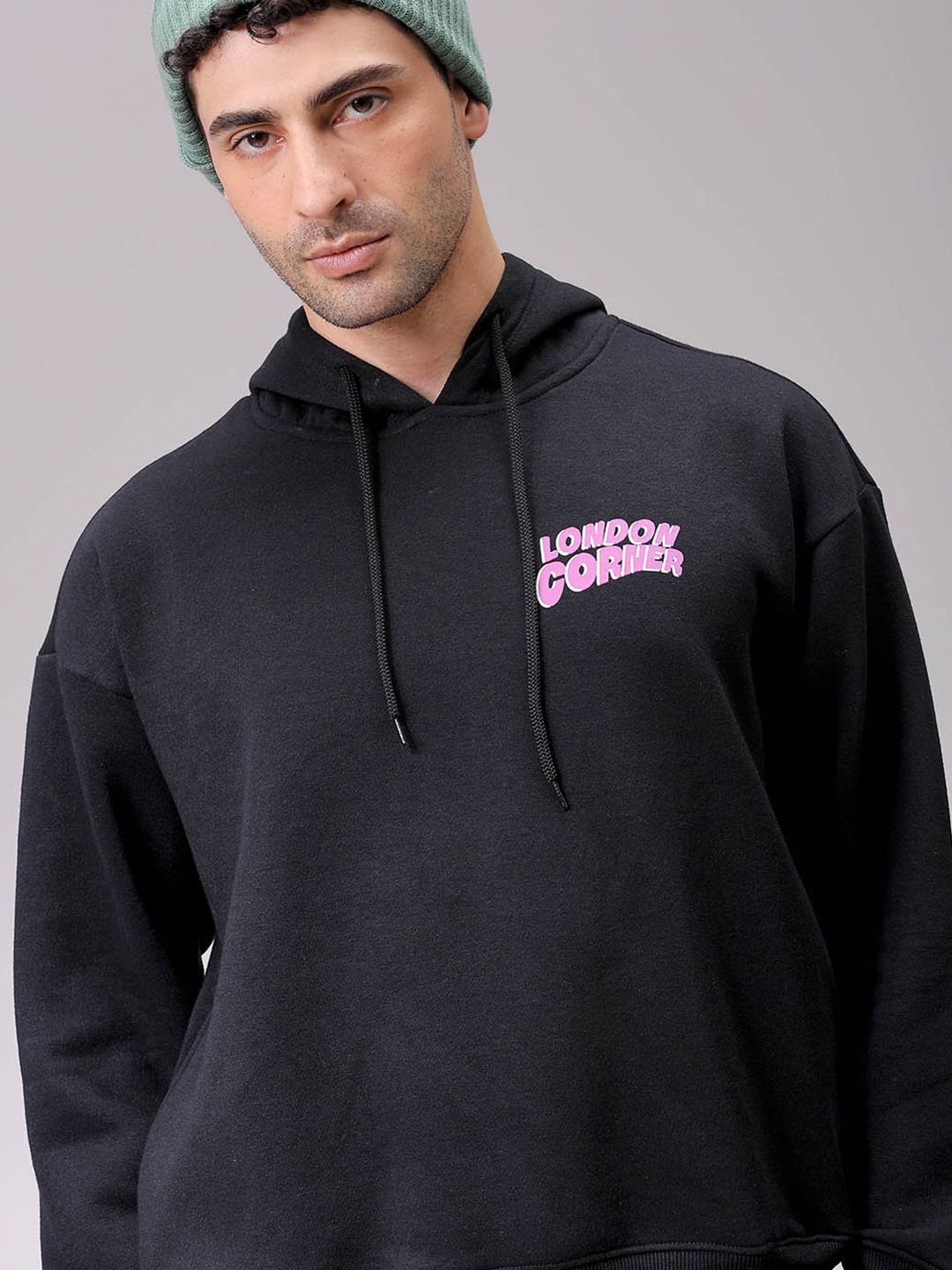 The Indian Garage Co Men Printed Hooded Sweatshirt
