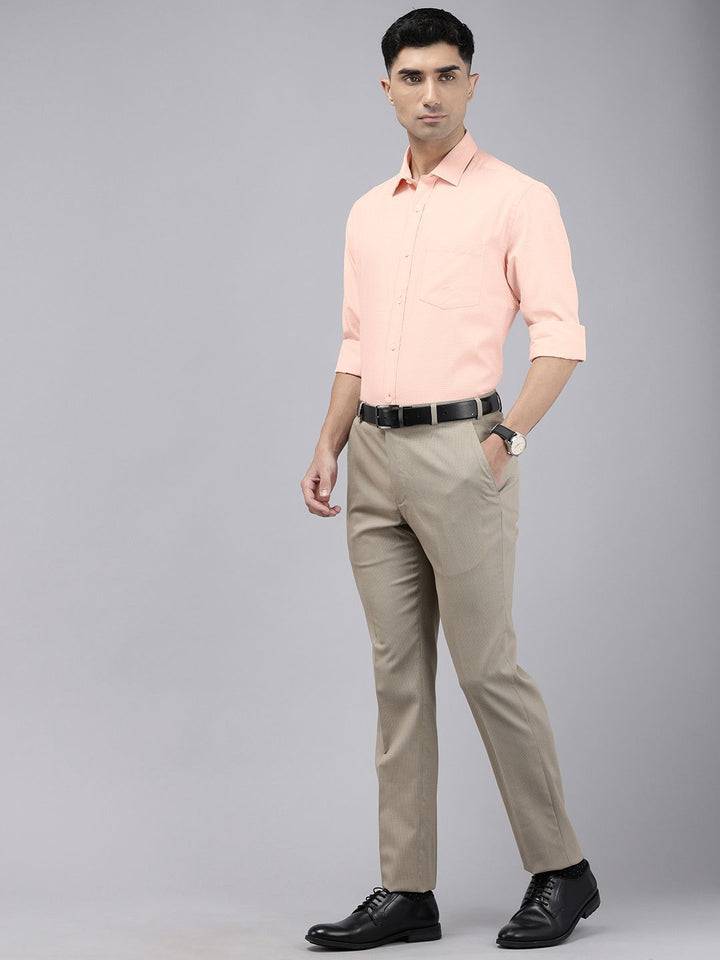Park Avenue Slim Fit Self Design Textured Formal Shirt