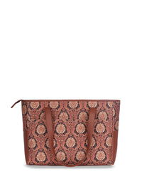 ZOUK Jodhpur Damask Printed Vegan Leather Shoulder Diaper Bag