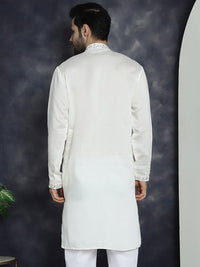 Jompers Embroidered Flared Sleeves Thread Work Strigth Kurta