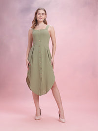 DressBerry Side Slit A-Line Midi Dress