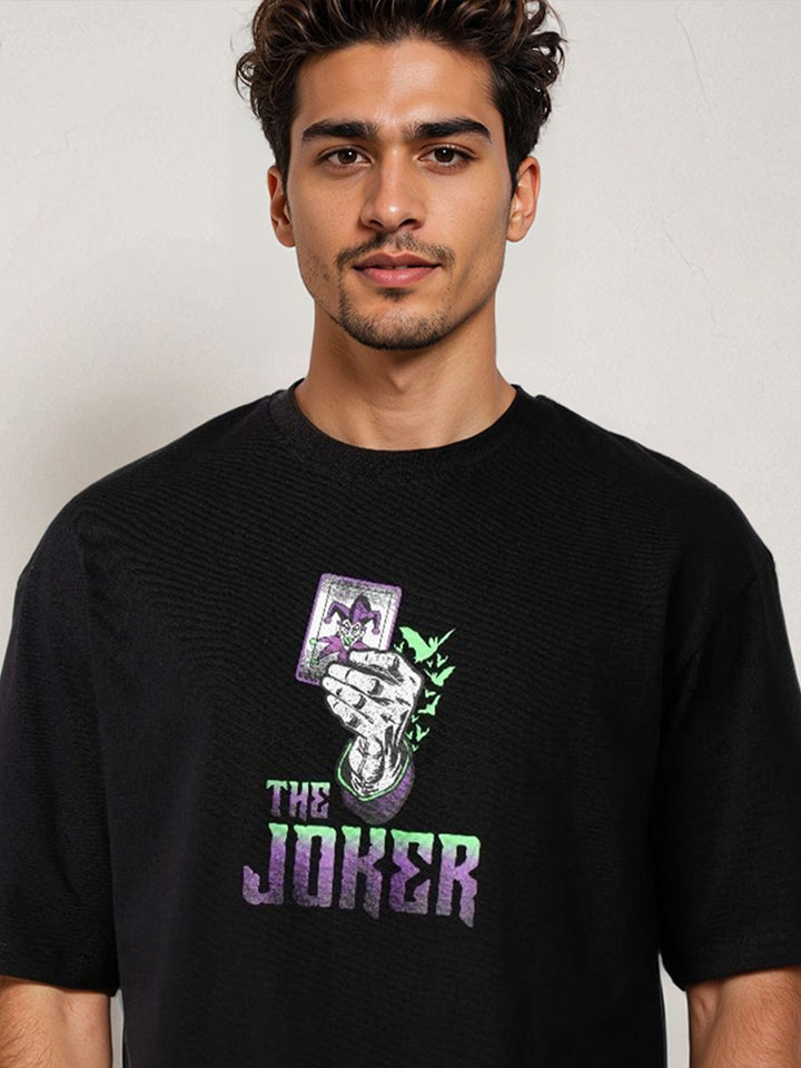 The Indian Garage Co Men Joker Typography Printed Round Neck Cotton Boxy T-shirt