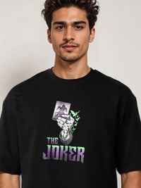 The Indian Garage Co Men Joker Typography Printed Round Neck Cotton Boxy T-shirt