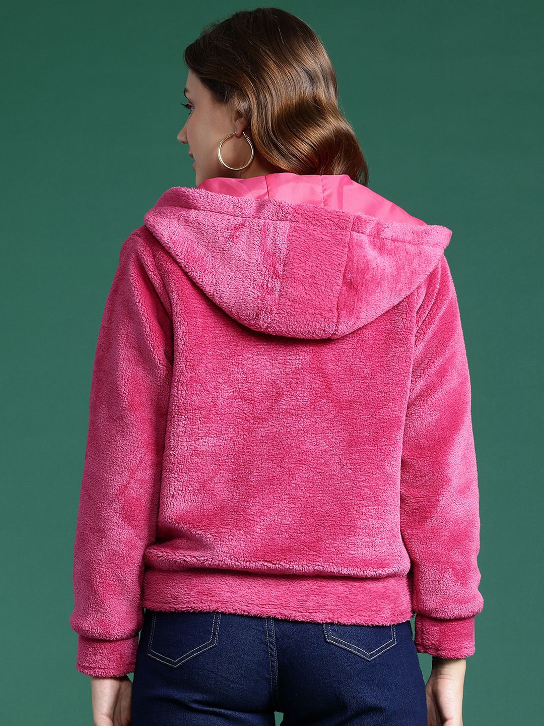 DressBerry Women Faux Fur Hooded Tailored Jacket