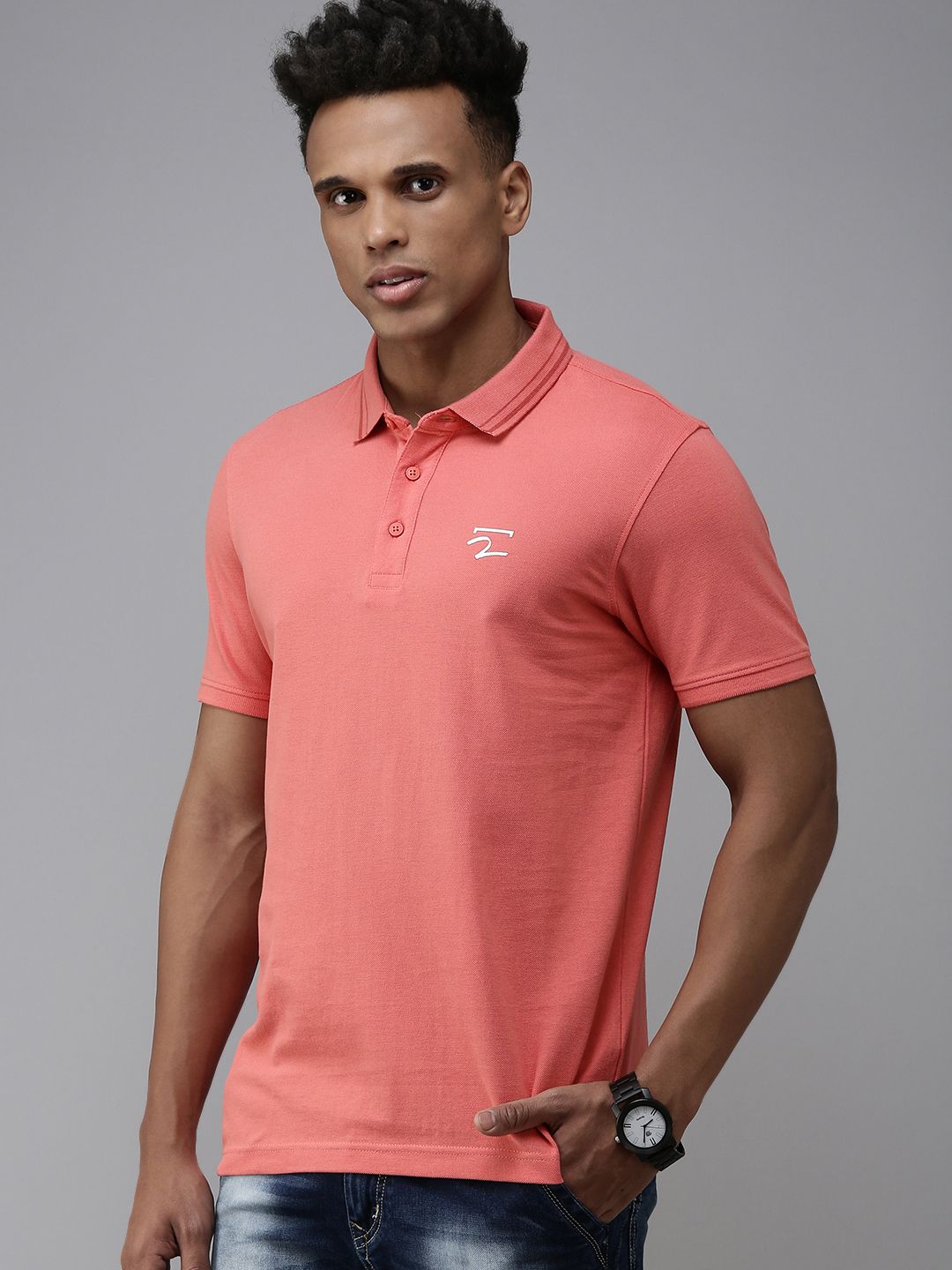 SPYKAR Men Polo Collar Pure Cotton Slim Fit T-shirt