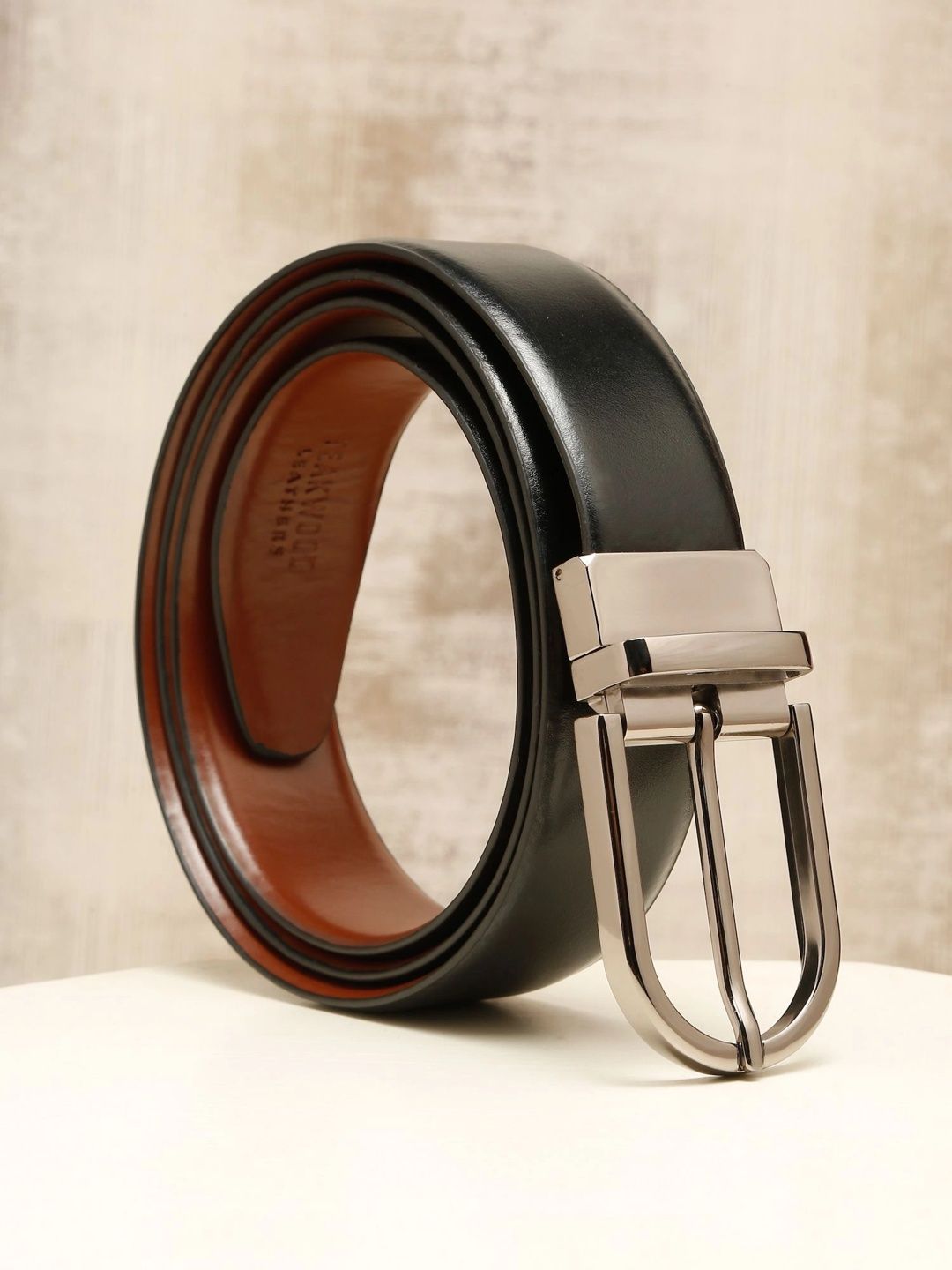 Teakwood Leathers Men Leather Reversible Formal Belt