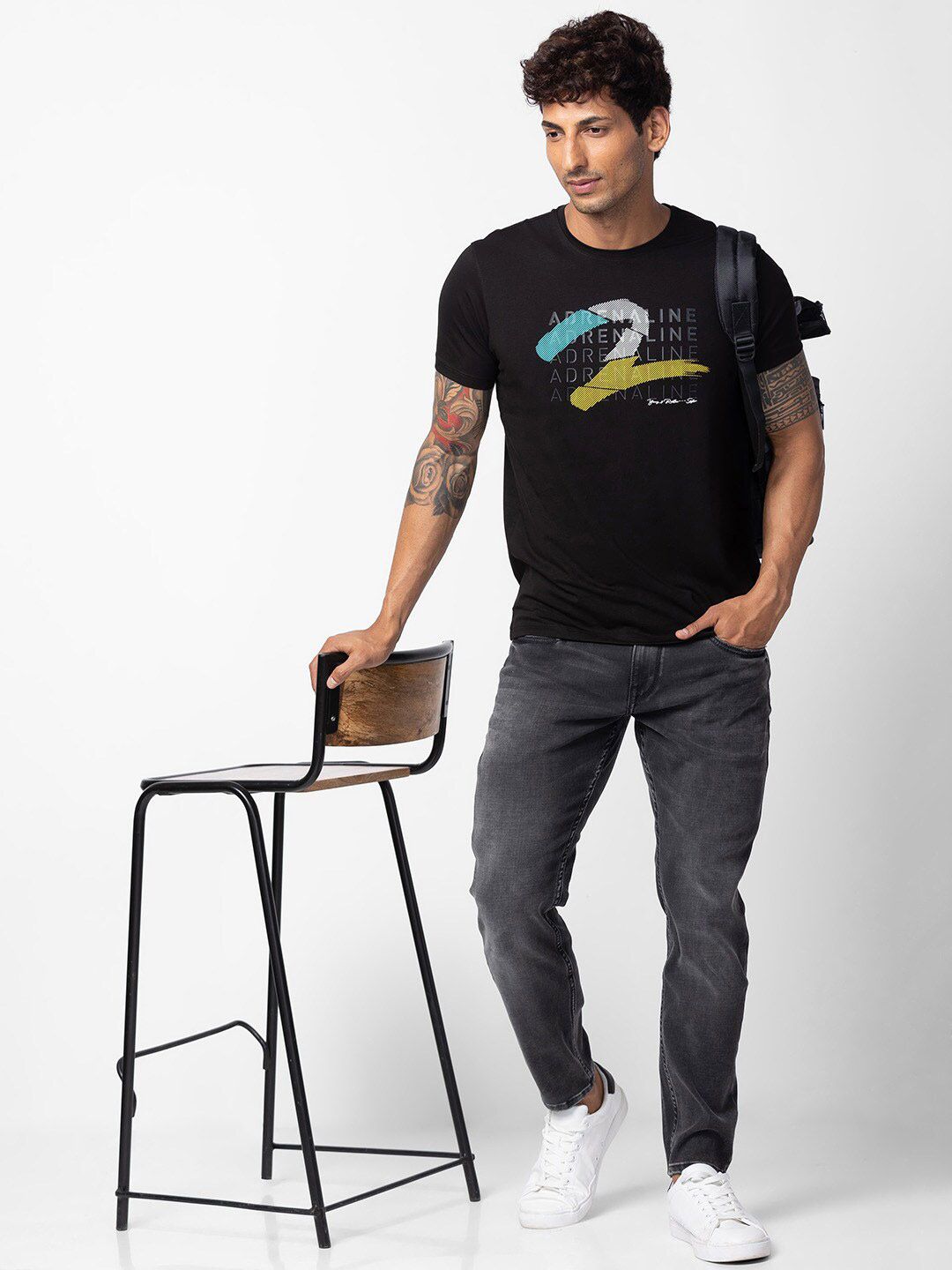 SPYKAR Men Typography Printed Slim Fit Cotton T-shirt