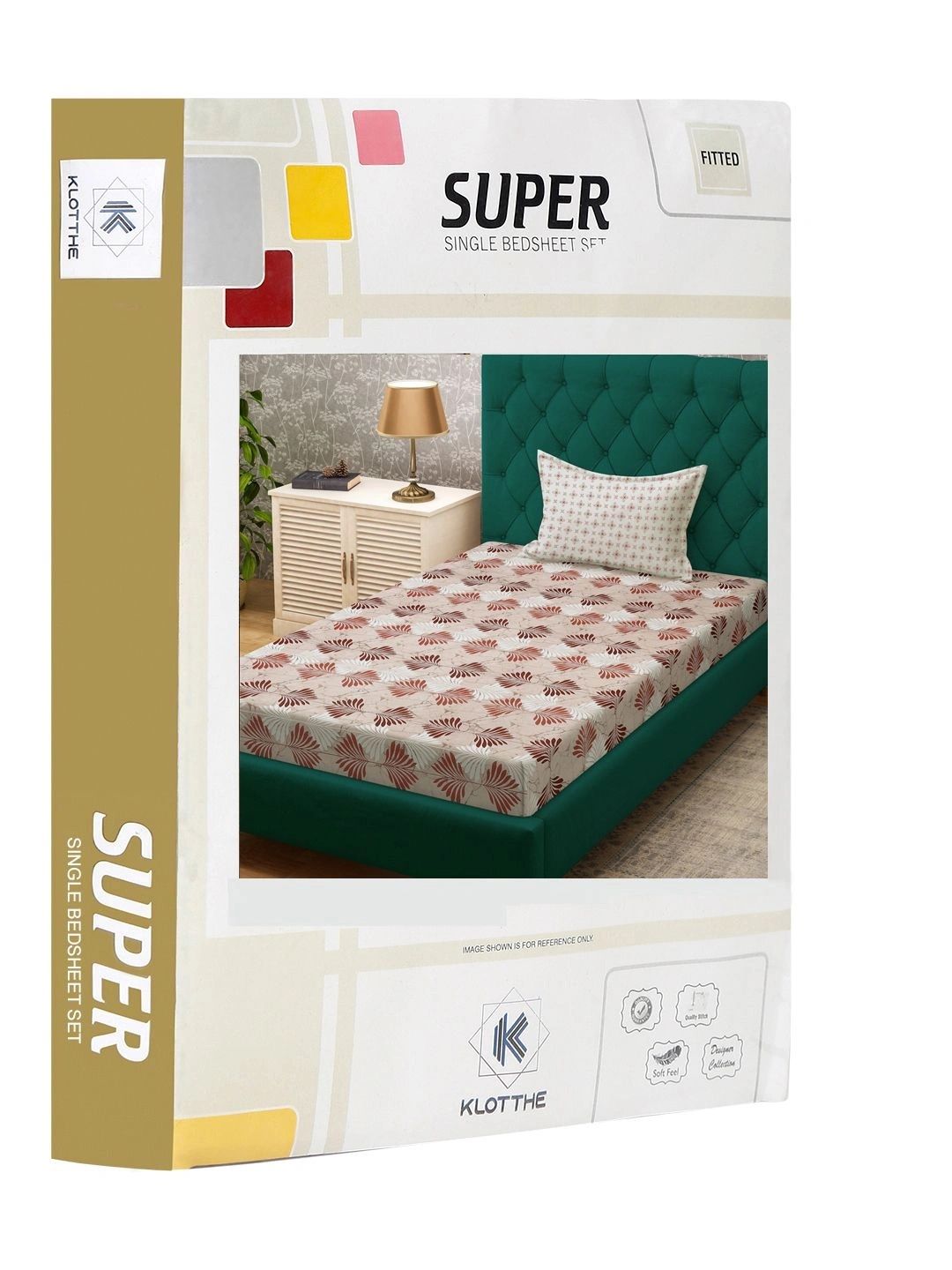 Moda Rapido X KLOTTHE Beige & Red Floral 400 TC Single Bedsheet with 1 Pillow Covers