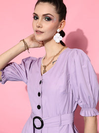 STREET 9 Lavender Striped A-Line Midi Dress