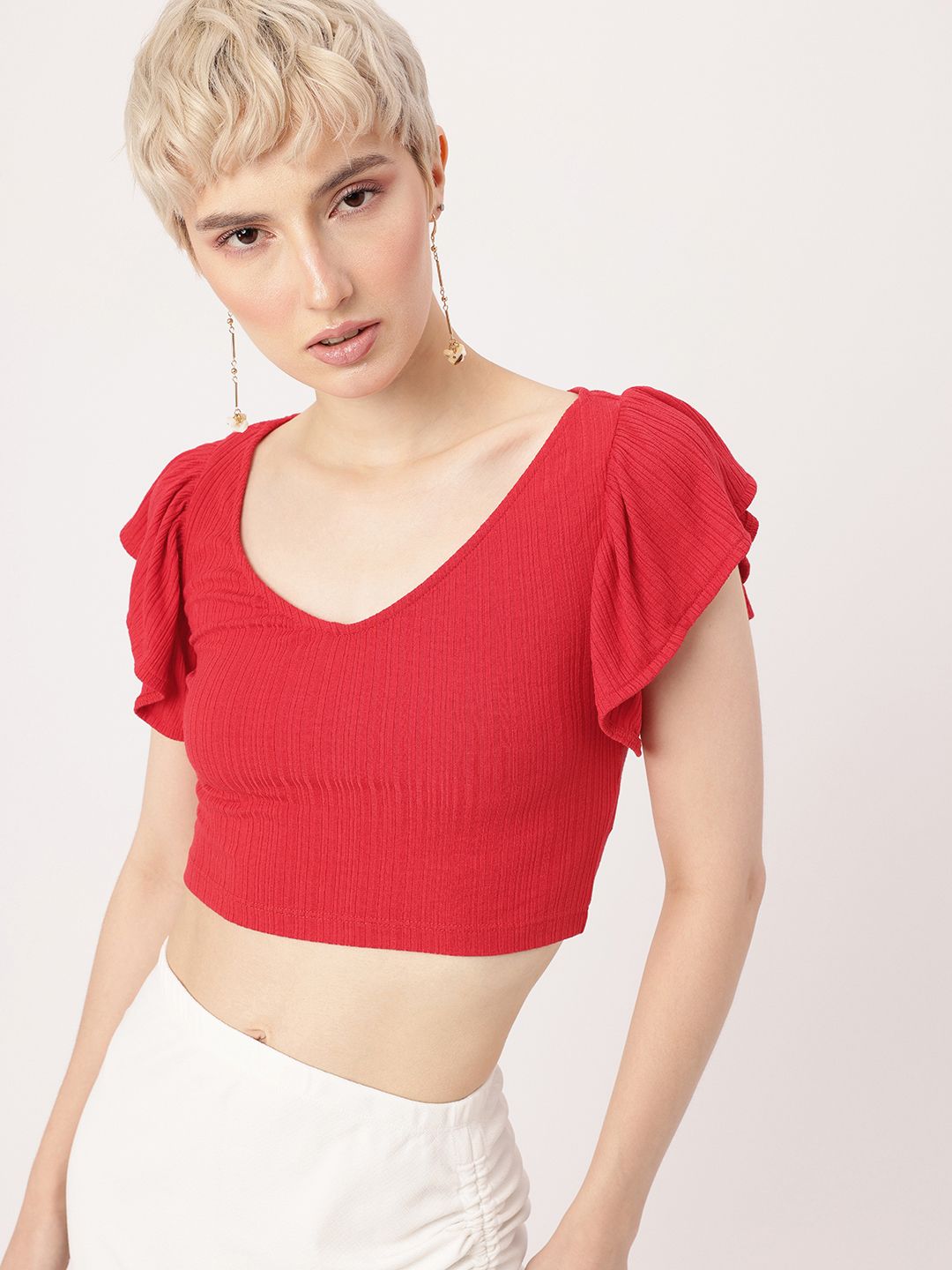 DressBerry Cherry Red Ruffle Play Top