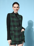 SASSAFRAS Women Flannel Checked Blazer