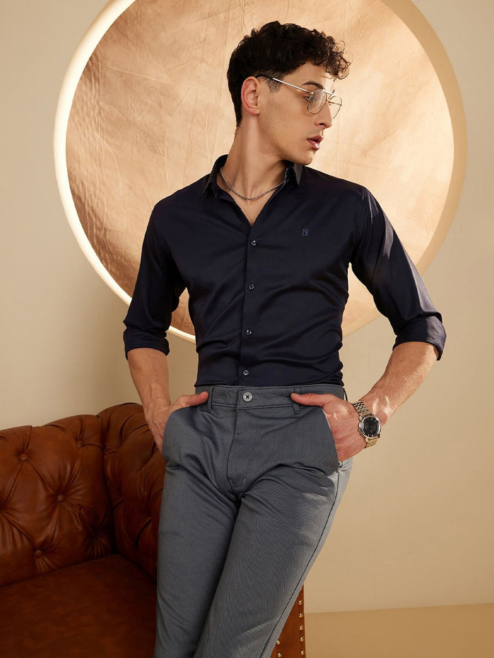 DENNISON Men Satin Wrinkle Free Shirt