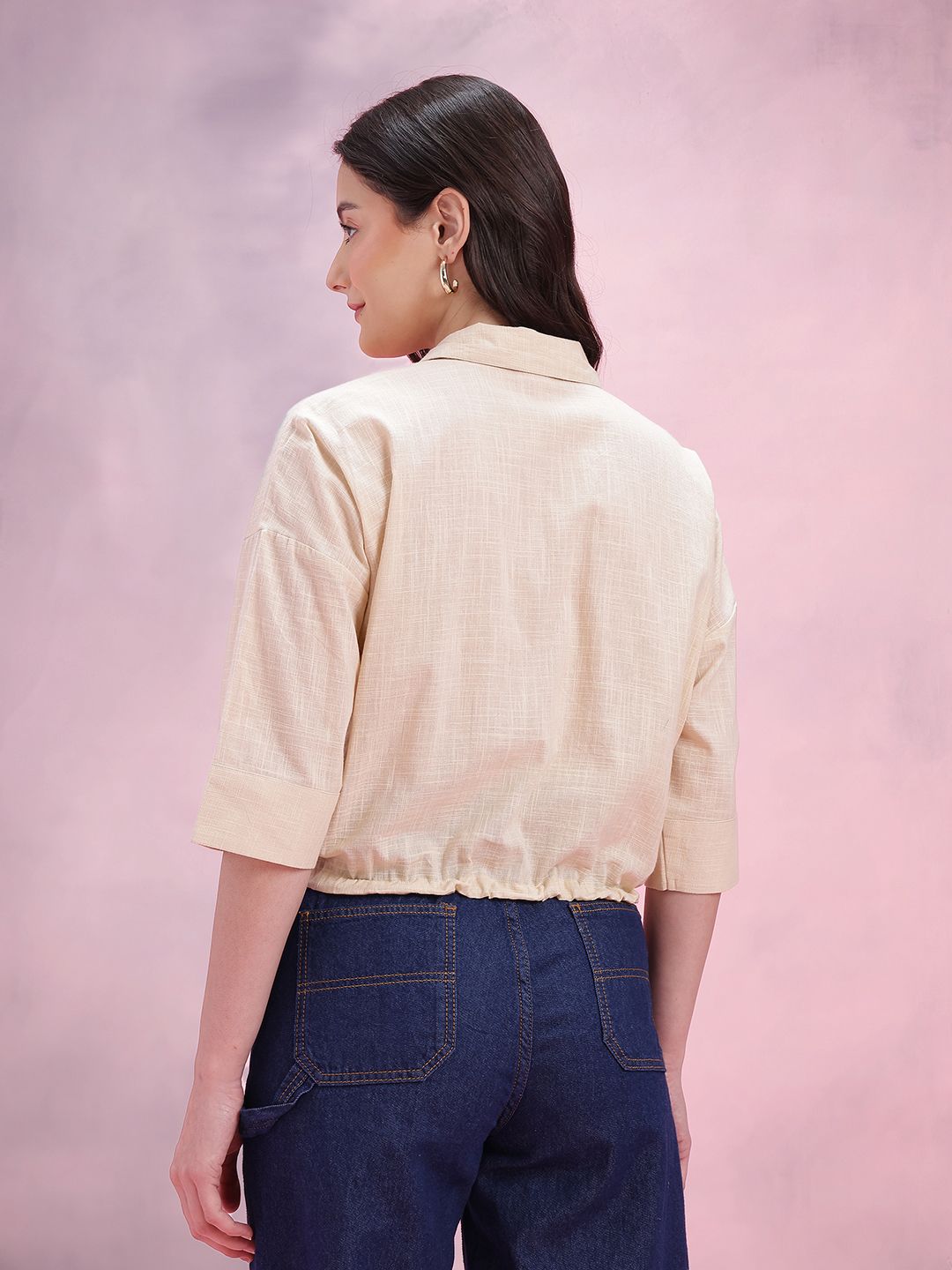 DressBerry Cotton Pocket Detail Casual Shirt With Toggles