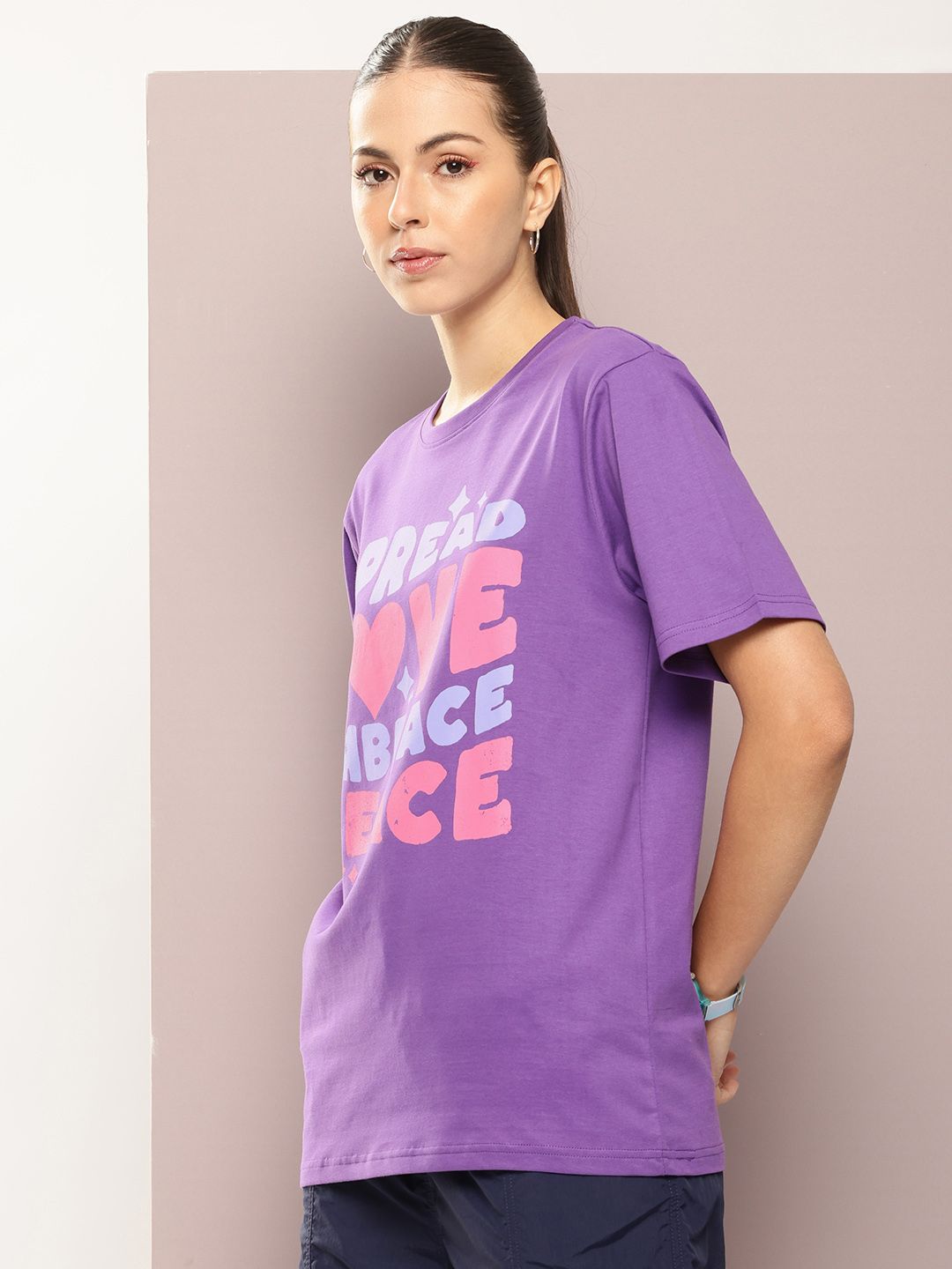 DILLINGER Typography Printed Oversized Pure Cotton T-shirt