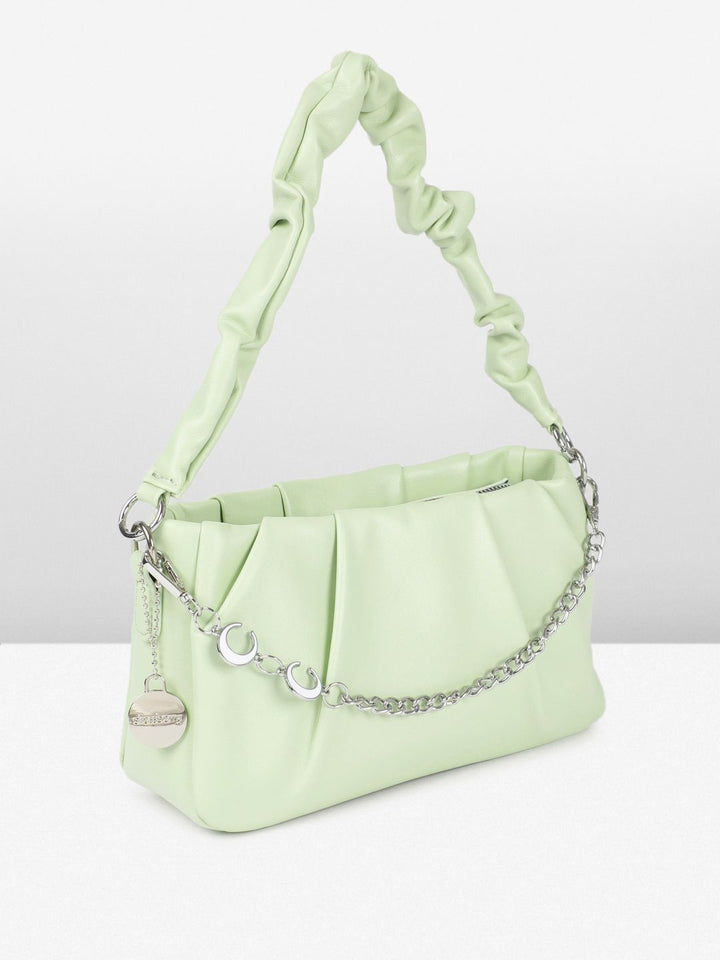 DressBerry Structured Pleated Shoulder Bag