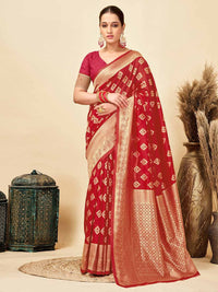 KALINI Woven Design Zari Silk Blend Designer Banarasi Saree