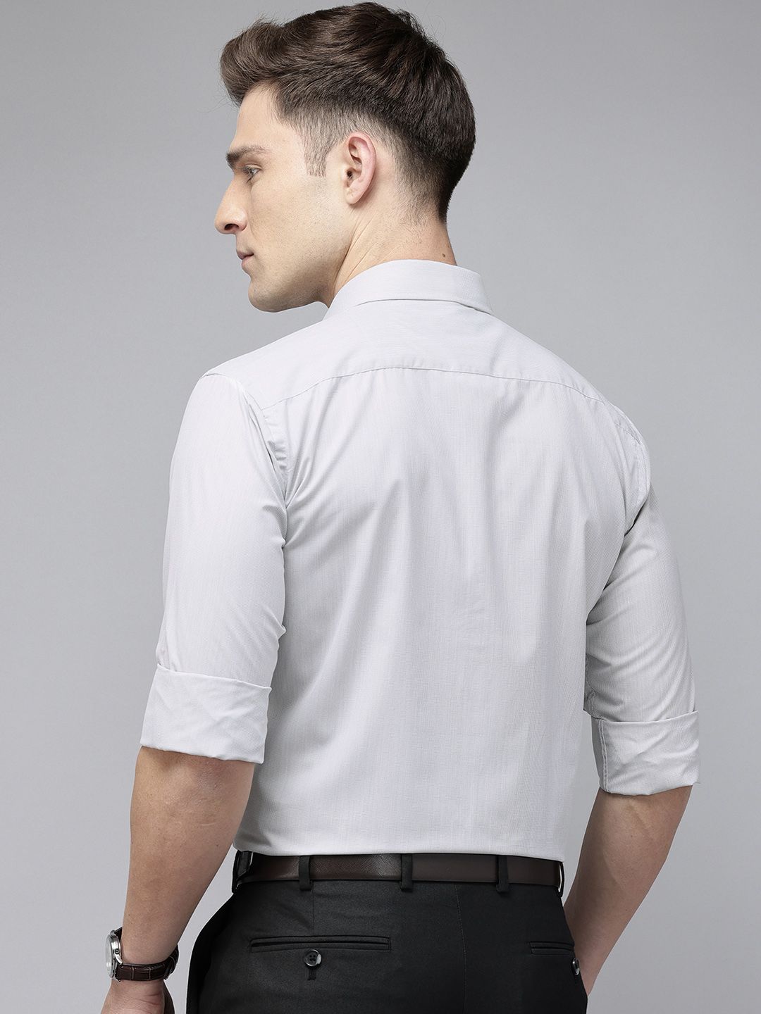 Park Avenue Slim Fit Micro Checks Opaque Formal Shirt