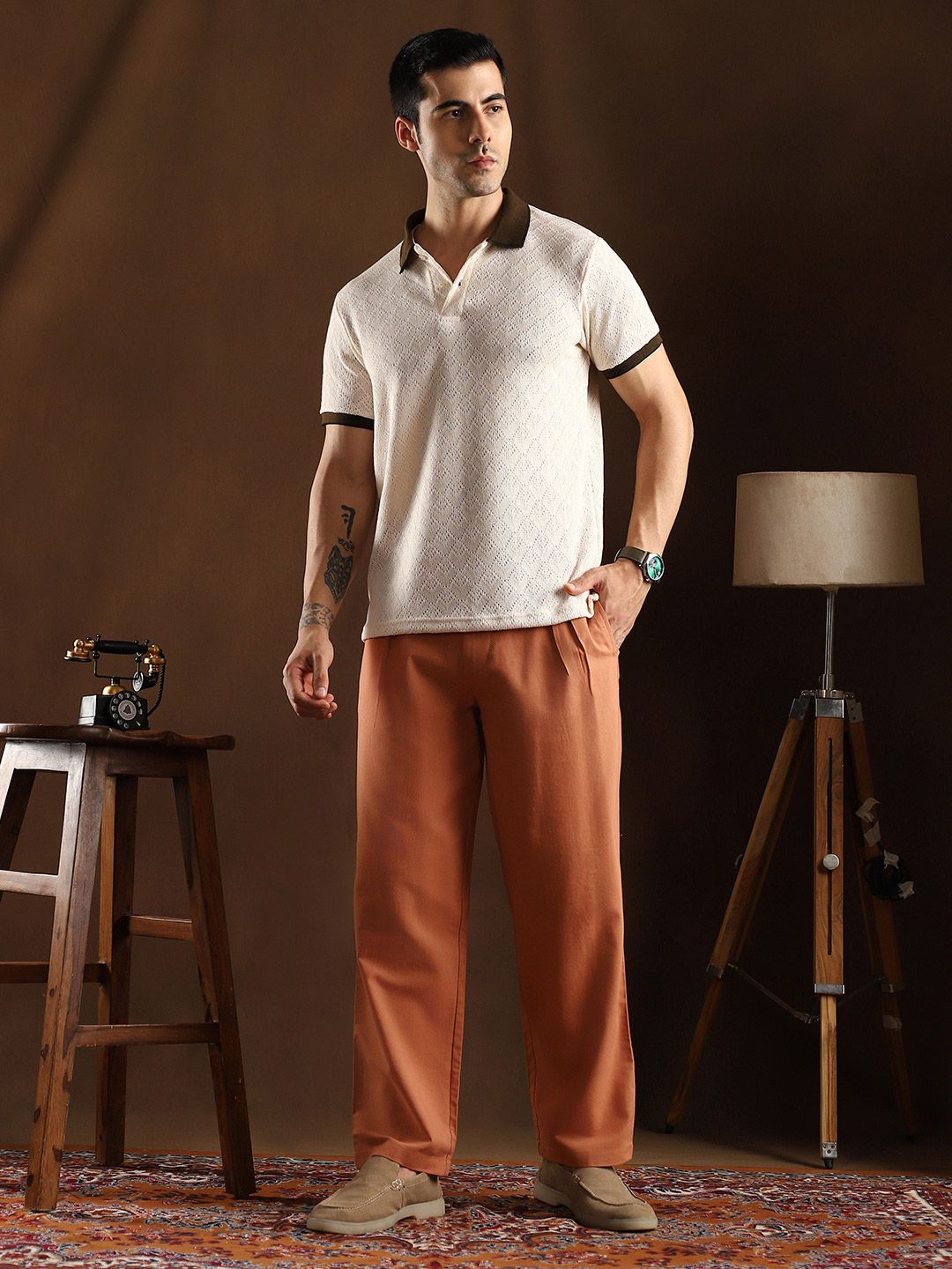 Campus Sutra Men Solid Comfort Trousers