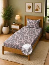 Moda Rapido X KLOTTHE Grey 300 TC Single Bedsheet with 1 Pillow Covers