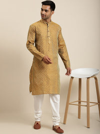 SOJANYA Motif Etnik Rekaan Tenun Kolar Mandarin Kurta Lurus Dengan Churidar