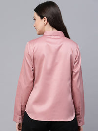 Gaya Satin Finish Satin Menyebarkan Kolar Formal Shirt