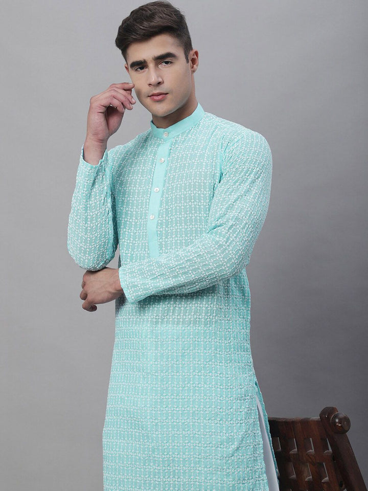 SOJANYA Embroidered Thread Work Pure Cotton Kurta With Churidar