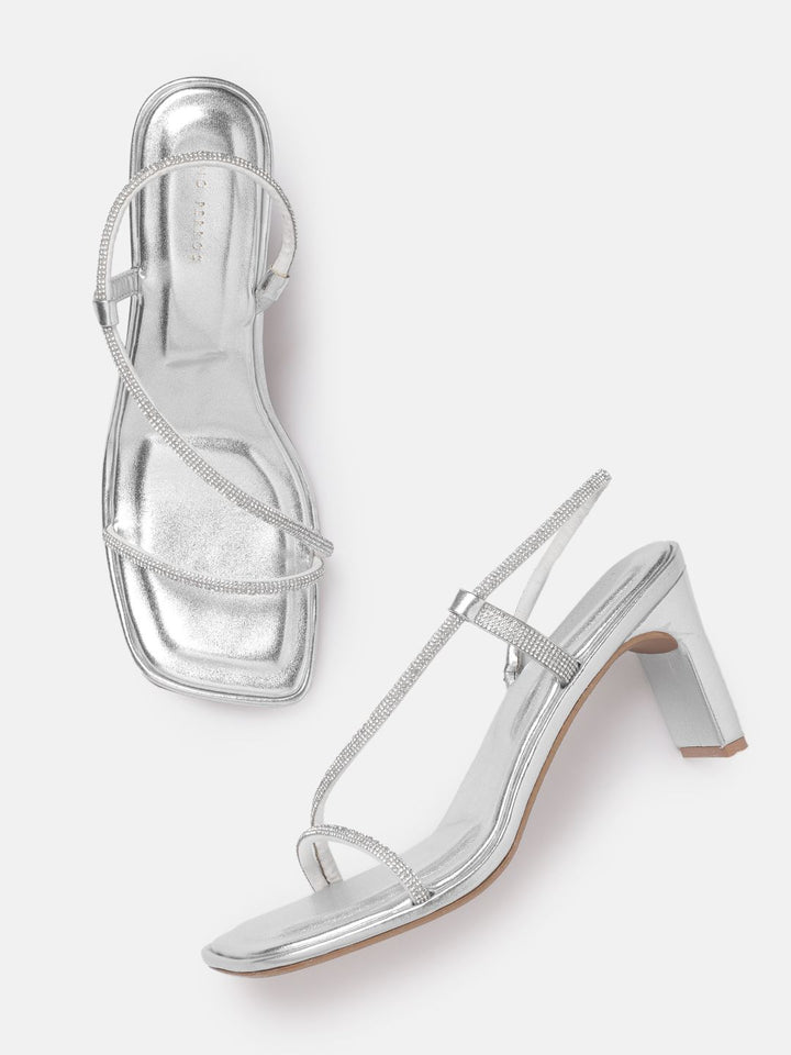 Lino Perros Rhinestones Embellished Party Block Heels