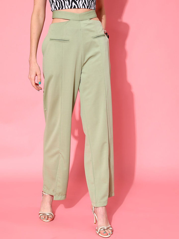 STREET 9 Women Green Loose Fit High-Rise Culottes Trousers