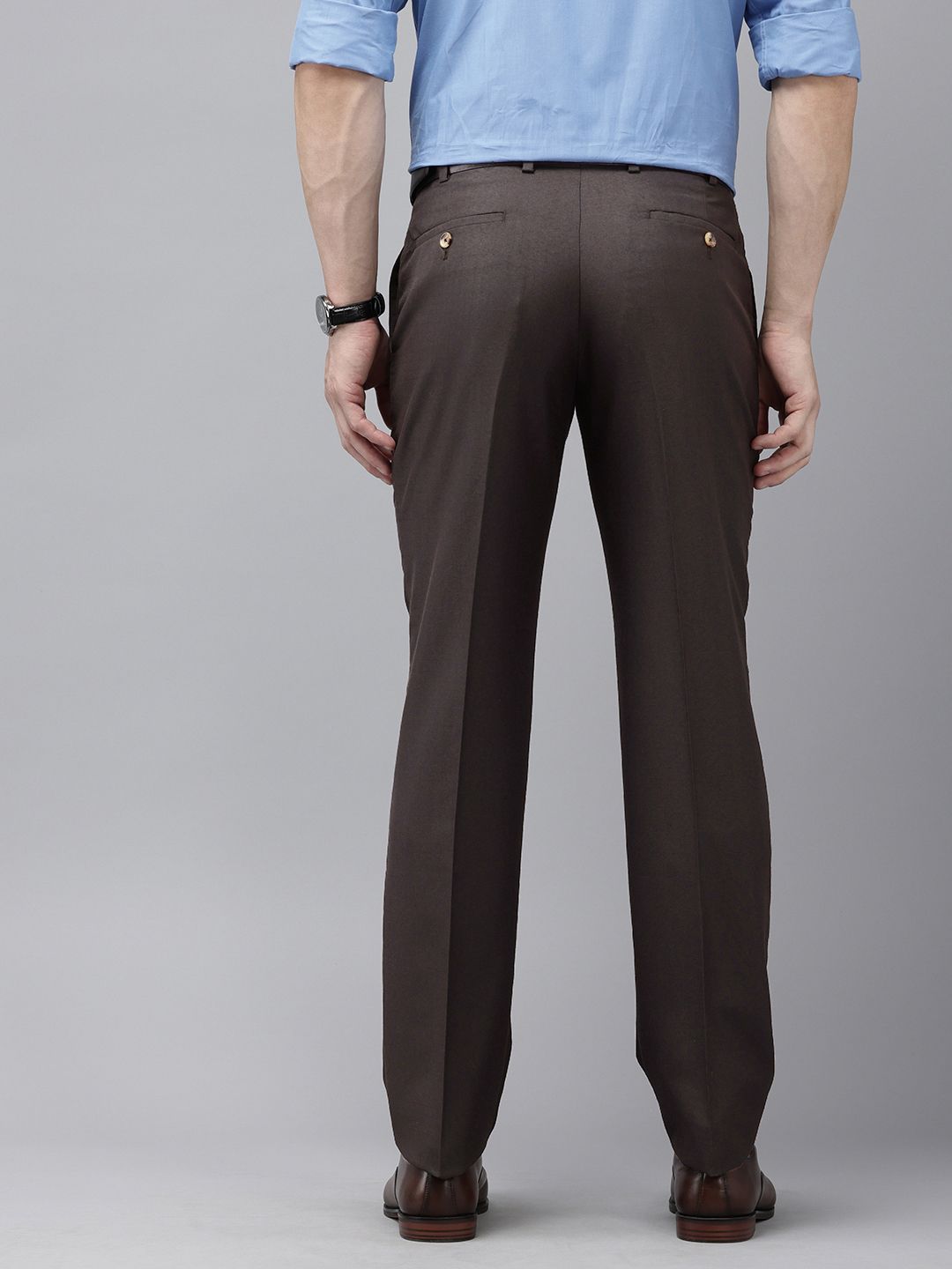 Park Avenue Men Checked Formal Trousers