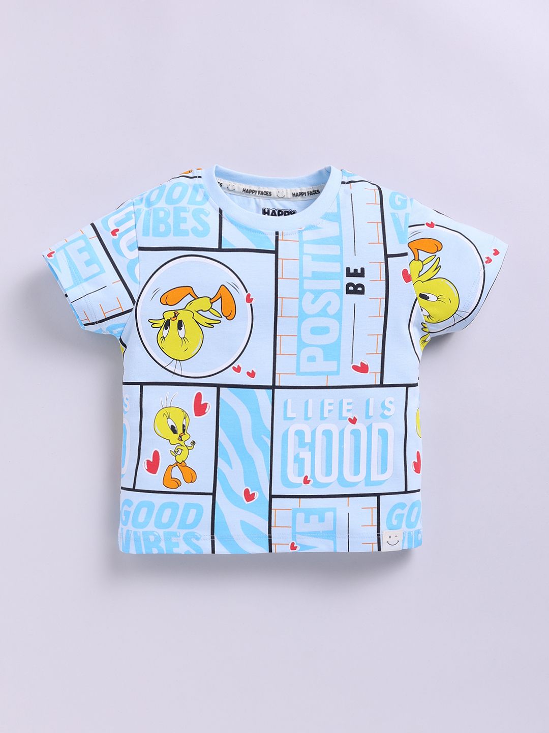 Happy Faces Kids Girls Tweety Printed Pure Cotton T-Shirt