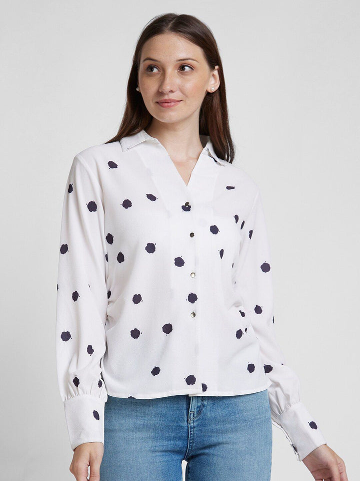 SPYKAR Classic Abstract Printed Spread Collar Opaque Cotton Casual Shirt
