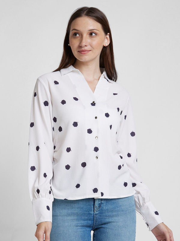 SPYKAR Classic Abstract Printed Spread Collar Opaque Cotton Casual Shirt